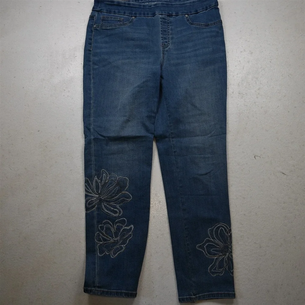 Chicos 10 Pull On Jegging Ankle Medium Stretch Denim Womens Jeans
